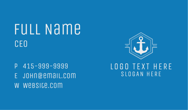 Maritime Anchor Badge Business Card Design Image Preview
