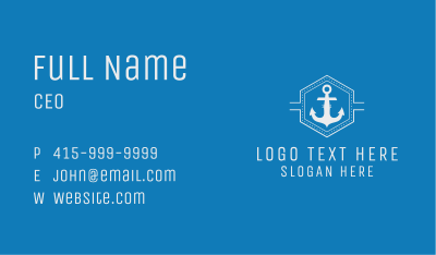 Maritime Anchor Badge Business Card