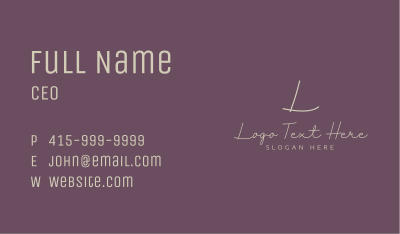 Deluxe  Elegant Letter Business Card Image Preview