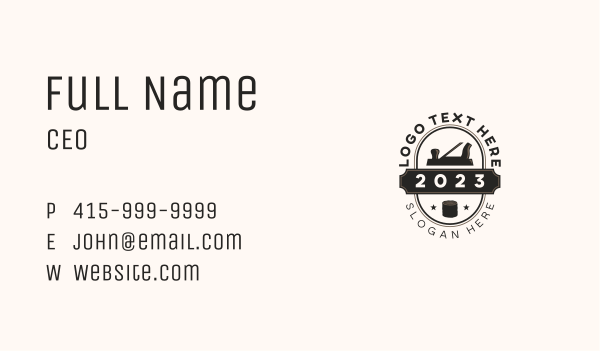 Hand Planer Carpentry Business Card Design Image Preview