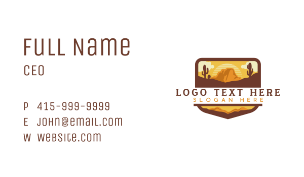 Wild West Desert Adventure Business Card Design Image Preview