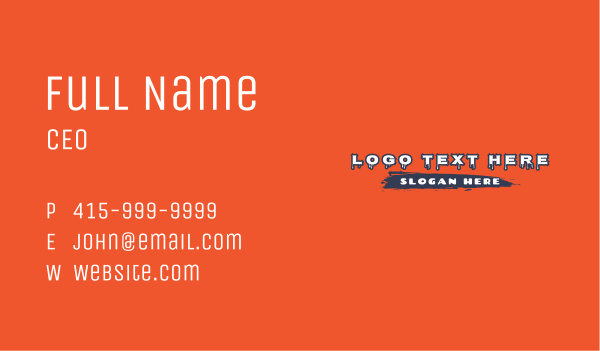 Dripping Graffiti Wordmark Business Card Design Image Preview