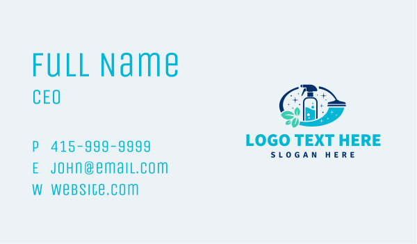 Spray Squeegee Natural Clean Business Card Design Image Preview