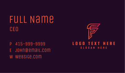  Tech Startup Letter F Business Card Image Preview