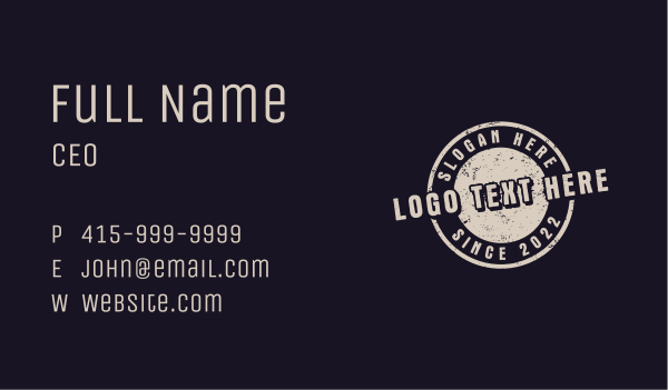 Circle Grunge Stamp Business Card Design Image Preview