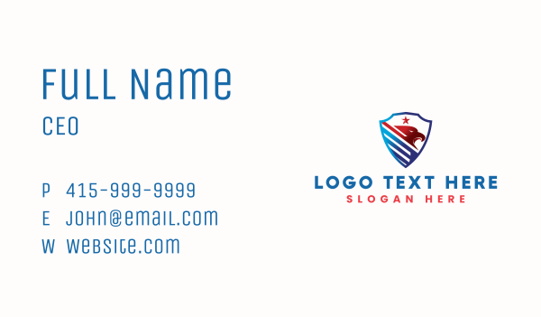 American Eagle Shield Business Card Design Image Preview