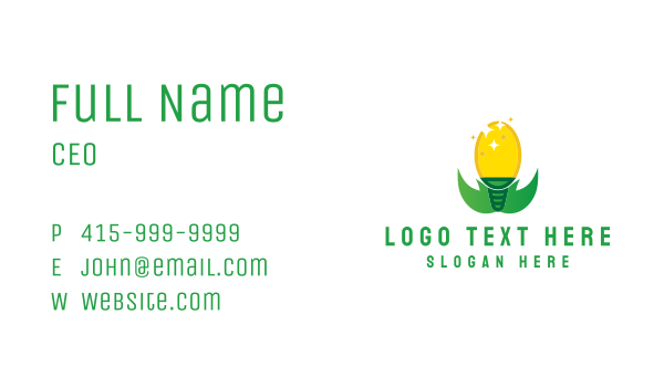 Eco Friendly Light Bulb Business Card Design Image Preview