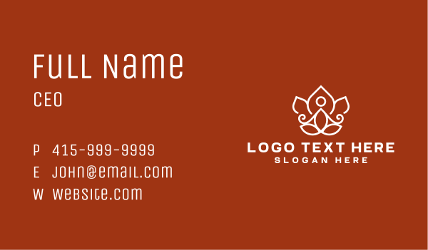 Yoga Lotus Leaf Business Card Design Image Preview