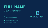 Gradient Tech Letter E  Business Card Design