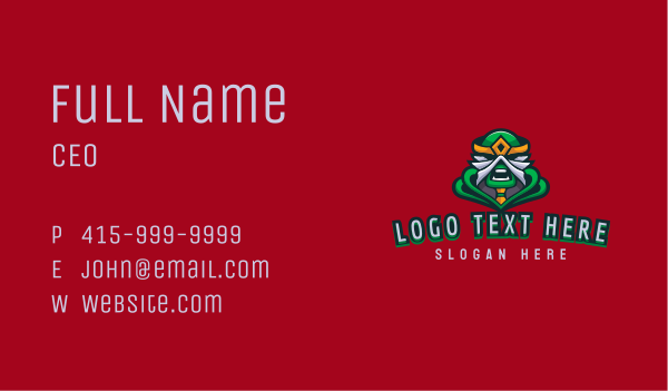 Gaming Combat Fighter Mascot Business Card Design Image Preview
