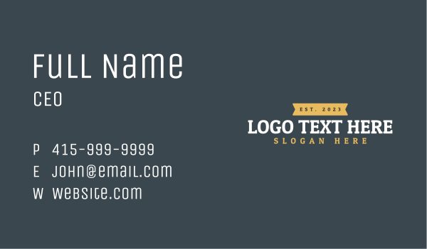 Masculine Branding Wordmark Business Card Design Image Preview