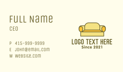 Yellow Sofa Couch Business Card Image Preview