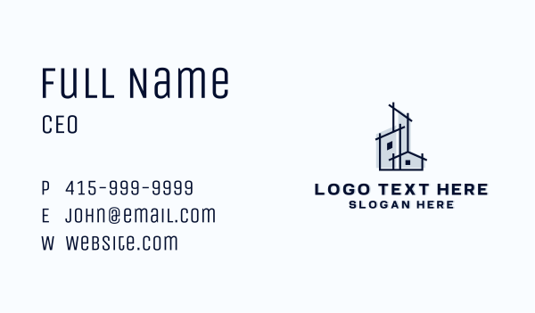 Architectural House Construction Business Card Design Image Preview