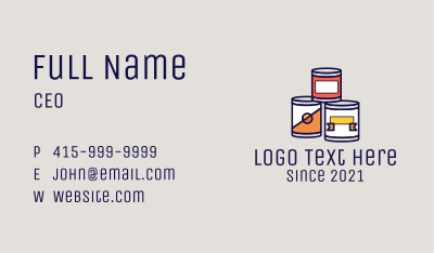 Canned Processed Food Business Card