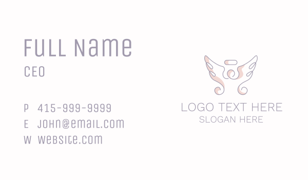 Angel Wings Line Art Business Card Design Image Preview