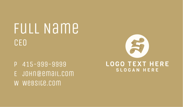 Elegant Brown Letter S Business Card Design Image Preview