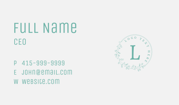 Ornamental Wreath Letter Business Card Design Image Preview