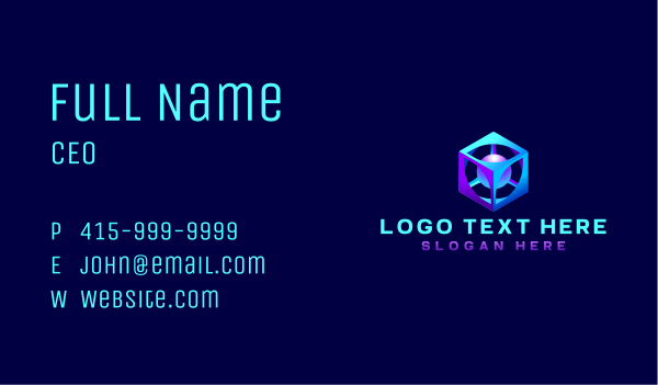 Data Cube Artificial Intelligence Business Card Design Image Preview