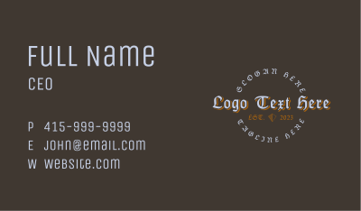 Western Tattoo Wordmark Business Card Image Preview