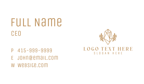 Gold Crystal Leaf Business Card Design Image Preview