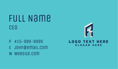 3D Generic Letter R Business Card Image Preview