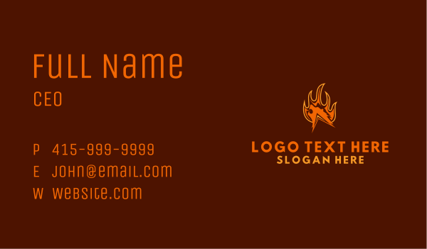 Orange Fire Bear Business Card Design Image Preview
