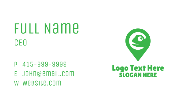 Green Pin Chameleon Business Card Design