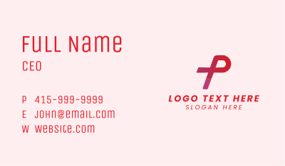 Red Tech Letter P Business Card Image Preview