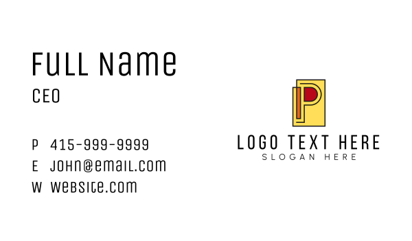Modern Letter P  Business Card Design Image Preview