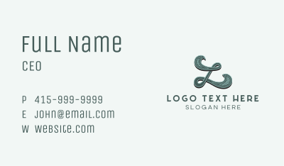 Vintage Swirl Letter L Business Card Image Preview