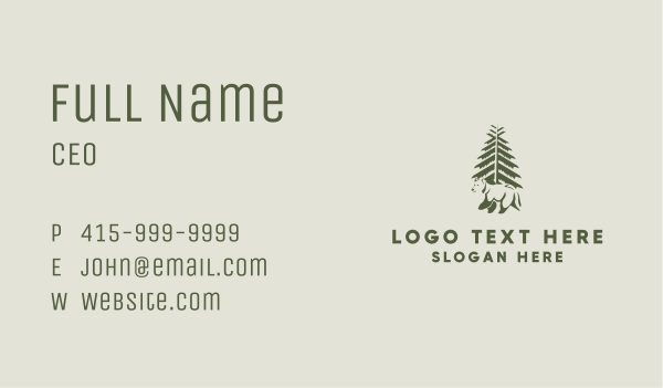 Wild Bear Forest Business Card Design Image Preview