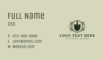 Shovel Leaves Landscaping Business Card Image Preview