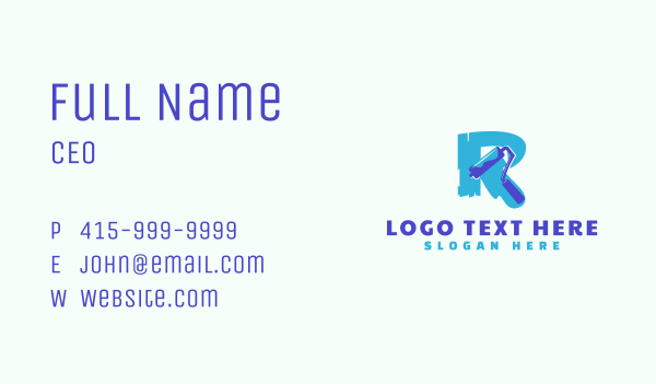 Paint Roller Brush Business Card Design Image Preview