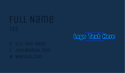 Blue Water Wordmark Business Card Image Preview