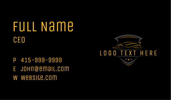 Sports Car Badge Business Card Design Image Preview
