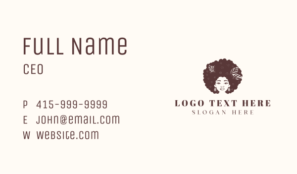 Afro Woman Hairdresser Business Card Design Image Preview