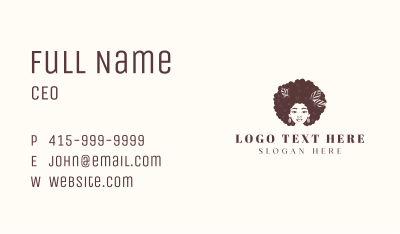 Afro Woman Hairdresser Business Card Image Preview