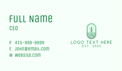 Green Christmas Tree Hill Business Card Image Preview