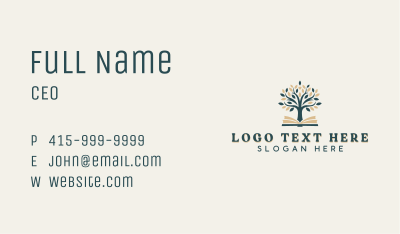 Tree Learning Book Business Card Image Preview