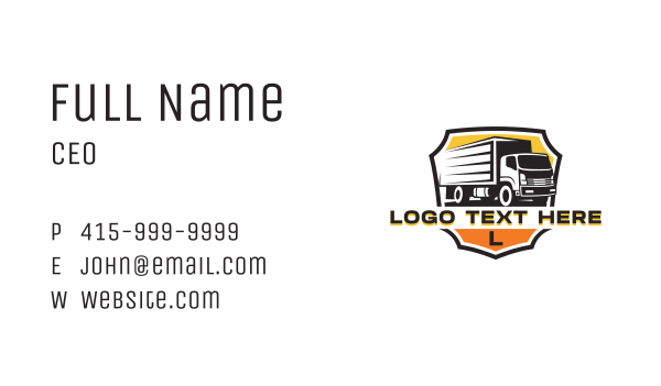 Box Truck Delivery Shield Business Card Design Image Preview