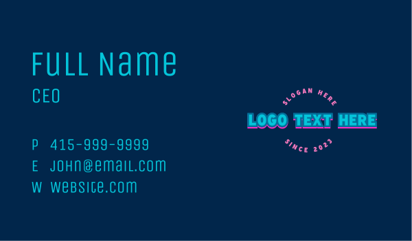 Gaming Glow Wordmark Business Card Design Image Preview