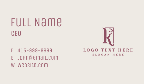 Classic Calligraphy Letter K Business Card Design Image Preview