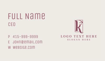 Classic Calligraphy Letter K Business Card Image Preview