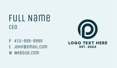 Creative Broadcasting Letter P  Business Card