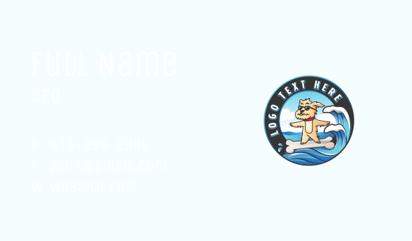 Dog Surf Ocean Business Card Design Image Preview
