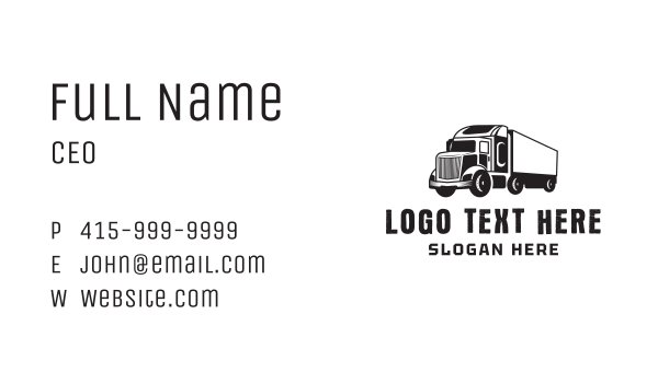 Delivery Trailer Truck  Business Card Design Image Preview