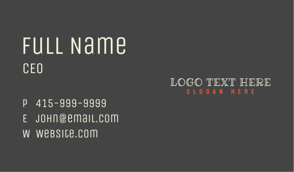 Quirky Business Wordmark Business Card Design Image Preview
