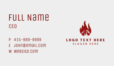 Hot Flaming Barbecue Business Card Image Preview