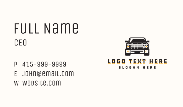 Offroad SUV Car Business Card Design Image Preview