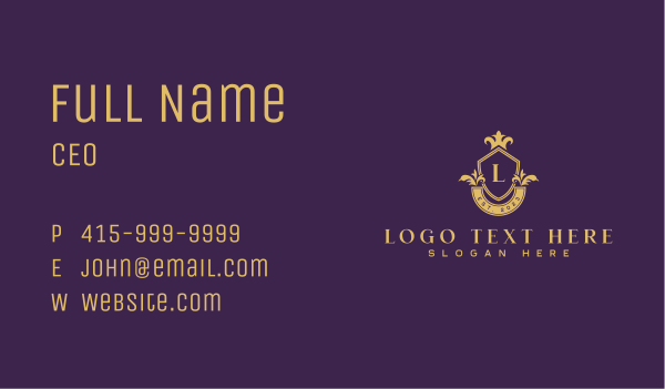 Luxury Boutique Shield Business Card Design Image Preview